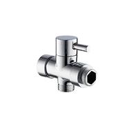válvula solenoide, Latón cromado 1/2 "7/8" T-adaptador de 3 maneras válvulas for alcachofa de la ducha Cabeza de desvío de baño Bidé Ducha pulverizador(1 2)