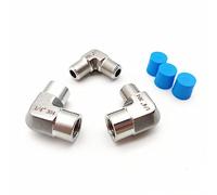 Válvula solenoide Montaje de tubería de alta presión de acero inoxidable 304 1/8 "1/4" 3/8 "1/2" accesorio adaptador codo forjado de 90 grados 3 piezas(Male hilo, 3/8")