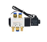 Válvula Solenoide Multivía Combinada 4V110-06, Estaciones De Colector, CC 12 V, 24 V, CA 220 V, Con Accesorios, Válvulas Solenoides De 5 Vías Y 2 Posiciones(5 Row 6mm fitting,DC24V)