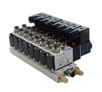 Válvula Solenoide Multivía Combinada 4V210-08, Estaciones De Colector, CC 12 V, 24 V, CA 220 V, Con Accesorios, Válvulas Solenoides De 5 Vías Y 2 Posiciones(DC12V 8mm)