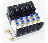 Válvula solenoide multivía combinada 4V210-08, estaciones de colector con accesorios, 5 puertos, 2 posiciones, 1 unidad(2 Row mm fitting,AC110V)