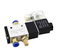 Válvula solenoide neumática 3V210-08 DC12V DC24V AC110V AC220V 3 vías 2 posiciones válvula de control direccional de aire válvula magnética de gas (3V210-08 w 4mm, DC 12V)