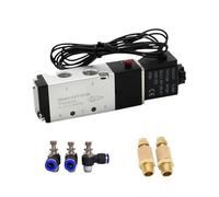Válvula solenoide neumática 4V110-06 1/20.3 cm Válvula solenoide de control neumático de 5 vías 2 posiciones DC12V DC24V AC110V AC220V 4mm 6mm 8mm (4V110-06 Wire-SL6-01, DC12)