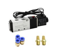 Válvula solenoide neumática 4V110-06 1/20.3 cm Válvula solenoide de control neumático de 5 vías 2 posiciones DC12V DC24V AC110V AC220V 4mm 6mm 8mm (4V110-06 Wire-PC6-01, DC24)
