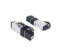 Válvula solenoide neumática 4V110-06 4V110-M5 Conector 1/8" M5 12 V 24 V CC 5/2 vías válvula de control con cable de conexión tipo conector (4V110-06,110V)