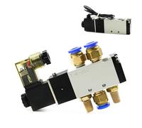 Válvula solenoide neumática 4V110-06 de 1/8 pulgada, 5 vías, 2 posiciones, gas, aire, válvulas magnéticas eléctricas, CC 12 V, 24, 110, 220, voltaje la bobina(Wire Coil,AC 220V)