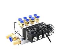 Válvula solenoide neumática 4V110-06, estación de distribución, combinación multidireccional, 12 V CC, 24 V CA, 220 V CA, 5 puertos, 2 posiciones.(3 Row 8mm fitting,AC220V)