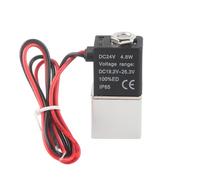 Válvula Solenoide Neumática Aluminio G1/4 24V DC IP65 para Agua Aire Aceite Control Flujo Acción Directa G1/8