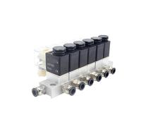 Válvula solenoide neumática combinada multivía 2v025, 12 V, 24 V, 110 V, 220 V, 2 normalmente cerradas(Ac220v 6mm)
