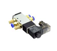 Válvula solenoide neumática DC24V DC12V AC24V AC110V AC220V 4V110-06 5-Way 2-Position 1/20.3 cm Válvula solenoide neumática con conector de 4 mm, 6 mm, 8 mm (con ajuste de 6 mm, AC24V)
