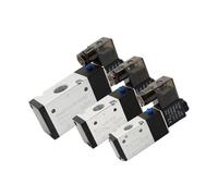 Válvula solenoide neumática de 3 vías, 2 posiciones, válvula solenoide 3V110-06 3V210-08 3V310-10 4V410-15 DC 12V 24V AC 110V 220V (3V410-15 PC10-04, AC220) )