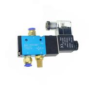 Válvula solenoide neumática de aire 3 vías, 2 posiciones, 12 V, 24, 220, control eléctrico, válvula magnética gas, conexión manguera 10 mm, 6 y 8(4mm,AC 220V)