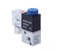 Válvula solenoide neumática de aluminio, normalmente cerrada, 3V1-M5, 3V1-06, 3V1-08, CA 110 V, CA 220 V, CC 12 V, 24 V.(3V1-06 PC6-01,DC24V)