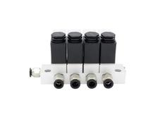 Válvula Solenoide Normalmente Cerrada 2V025-06 AC110V AC220V DC12V24V válvula de combinación multivía neumática magnética(DC24V 8mm fittings,4F)