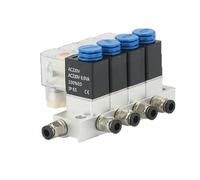 Válvula Solenoide Normalmente Cerrada 2V025-06 AC220V DC12V24V Válvula Combinada Multivía Neumática Magnética 2V025-08(DC12V 6mm fittings)