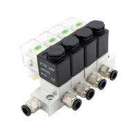 Válvula solenoide normalmente cerrada 2V025-06, CA 220 V, CC 12 V 24 V, válvula combinada multivía, neumática magnética de aire 2V025-08, 1 unidad(Dc12v 8mm Fittings,9F)