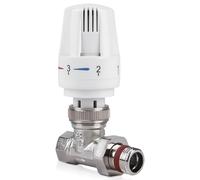 Válvula termostática con cabezal termostático, válvula termostática de 1/2" con conexión roscada, juego de termostato, rosca de retorno de 1/2", válvula de radiador, color blanco