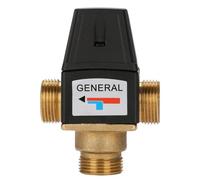 Válvula Termostática de 3 vías, DN20 G3/4 Válvula Mezcladora Termostática de Latón, -35 a 60 °C Válvula Termostato de Mezcla Caliente Fría, para Calentadores de Agua Solares, Ducha, Temperatura Agua