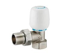 Válvula termostática de latón for radiador, Control de temperatura de tipo recto de 1/2", 3/4", 1", for sistemas de calefacción por suelo radiante, 1 unidad(Straight Type DN25)