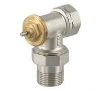 Válvula termostática de latón, válvula reguladora de ángulo DN15 DN20 sin cabeza para radiador, sistema de calefacción automático de control de temperatura constante (DN20)