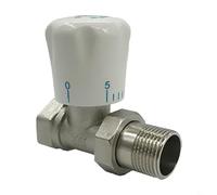 Válvula termostática de radiador de 15 mm x 34 pulgadas con protección de temperatura y montaje lleno de agua, adecuada para instalación horizontal o vertical (A)