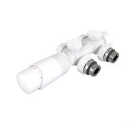 Válvula termostática de radiador tipo H, sistema de control de calefacción central, ajuste de temperatura de 7 velocidades, para instalación de pared y suelo de baño, interfaz G1/2 pulgadas (blanco)