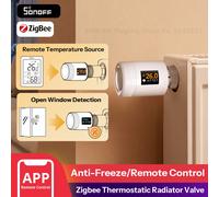Válvula termostática para radiadores Zigbee SONOFF TRV-ZBT Gen2, más pequeña, con indicación de temperatura en tiempo real, control preciso de la temperatura y programación inteligente.