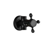 Válvula triangular de bronce negro, macho de 1/2", válvula de cierre angular for baño, acabado negro, válvulas de llenado de doble uso(JF02B)