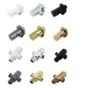 Válvula triangular de latón tres vías for inyección agua, montaje mural, inodoro una entrada y dos salidas, con tapón dorado cepillado(Chrome A 2 PCS)