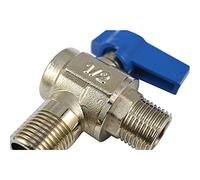 Válvula triangular de paso total de gran caudal DN15/DN20 - Válvula de bola electrochapada en cobre - Conexión macho de 1/2" y 3/4"(Red handle,0.5Inch)