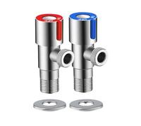 Válvula triangular for inodoro, válvula de cierre agua, for calentador, núcleo cobre 201, varilla for cocinas, balcones y accesorios baño(Red)