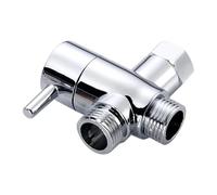 VáLvulas De 3 VíAs Adaptador convertidor en T ABS de 3 vías for válvula desviadora de cabezal de ducha, distribución de agua de tres vías, G1/2 pulg.