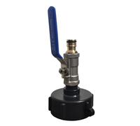 Válvulas de acero con boquilla de cobre IBC S60 * 6 Adaptador de válvula de tanque de agua con rosca exterior sobresaliente Junta de tubería de agua for riego de jardín 1 juego 3 piezas(DN15 20mm)