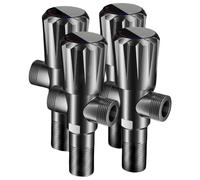 Válvulas De Ángulo Universal Válvula Angular G1/2 Totalmente De Cobre Para Calentador De Agua Desviador De Inodoro Color Gris Paquete De 4