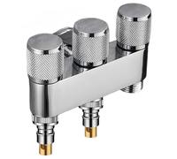 Válvulas De Ángulo Universal Válvula Desviadora De Ángulo G1/2 De Cobre Entrada Simple Tres Salidas Interruptor De Grifo Para Lavadora G1/2+ Doble Color Plateado