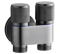 Válvulas De Ángulo Universal Válvula Desviadora De Cobre G1/2 De Una Entrada Y Dos Salidas De Tres Vías Doble Salida Y Doble Rosca Color Gris