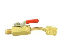 Válvulas de Bola Compacta de 1/4 Pulgada Válvula de Cierre Manual de y Latón, Adecuada Para Refrigerante de Aire Acondicionado R12 / R134A / R410Aherramienta de reparación de accesorios (rojo)