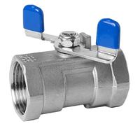 Válvulas de bola de acero inoxidable 316L con manija de mariposa, 1/4", 3/8", 1/2", 3/4", 1", rosca hembra, interruptor de válvula de bola de una pieza, 1 unidad(DN15)