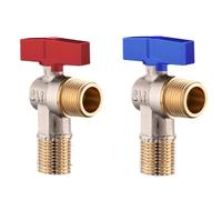 Válvulas de cierre de agua fría y caliente de alto caudal para baño, ángulos de giro de 1/2 pulgadas, válvulas de parada de metal para fontanería