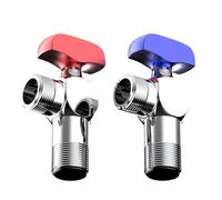 Válvulas de cierre de agua fría y caliente de alto caudal para baño, ángulos de giro de 1/2 pulgadas, válvulas de parada de metal para fontanería