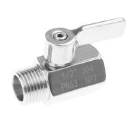 Válvulas de control de agua de ducha de 1 / 2 pulgadas, rosca hembra macho de acero inoxidable, válvulas de bola pequeñas, control de flujo de agua, dispositivo de palanca pequeña