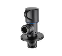 Válvulas de corte de agua en ángulo con desviador, Válvula de parada de ángulo de latón G1/2 for grifo de baño, lavabo, inodoro, negro(Black a)