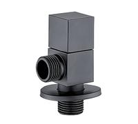 Válvulas de corte de agua en ángulo con desviador, Válvula Escuadra Latón 1/2 Pulgada Negra(Black a)