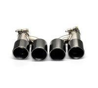 Válvulas de Escape Válvula de Descarga de Presión Compatible con BMW 535i F10 F11 640i, Tubo de Escape Doble, silenciador de Acero Inoxidable, Sistema de Escape, Boquilla.(Black)