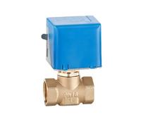 Válvulas de globo eléctricas motorizadas de latón de 1 pulgada, 2 cables AC220 V, válvula de cierre de dos vías, 1 unidad (220 VAC)