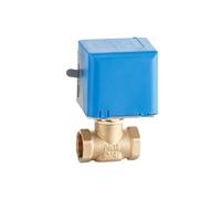 Válvulas de globo eléctricas motorizadas de latón de 3/4 pulgadas, 2 cables AC220V, válvula de cierre de parada bidireccional, 1 unidad (24 VAC)