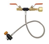 Válvulas de inflado de botellas de CO2 de latón con manguera de acero de 24 pulgadas y medidor, conector de recarga de CO2 fácil de usar con medidores para equipos de bebidas de oficina CGA320