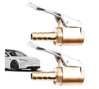 Válvulas De Inflado Para Neumáticos | 2 Piezas Acoplador Y Boquilla De Inflador | Inflador de Neumáticos con Conector de Latón y Bloqueo | Para Bicicleta, Remolque, Autocaravana, Coche, Camión, SUV y