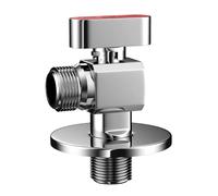 Válvulas de latón resistentes para accesorios de baño, válvulas de parada de giro de 1/4, salida de entrada con adaptador de 3/8 pulgadas, accesorios de fontanería de agua fría caliente