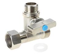 Válvulas de parada para debajo del fregadero, adaptador de conector en T de 20 mm, llave de compresión, adaptador en T, válvulas de parada, adaptador de agua de alimentación